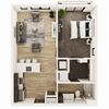 1 Bedroom, 1 Bathroom - 680 SF A